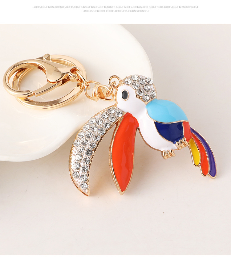 European Style Modern Style Alloy Bird Unisex Bag Pendant Keychain display picture 3
