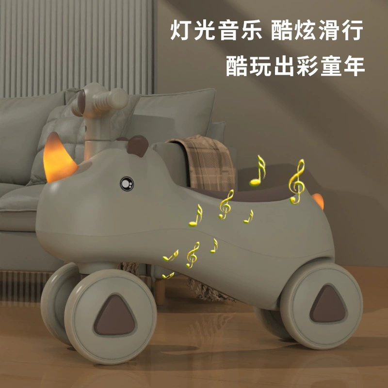 Детский самокат для мальчиков и девочек 1-3 лет, четырехколесный самокат с защитой от опрокидывания, детский самобалансирующийся велосипед.