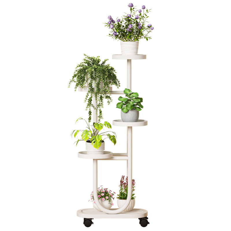 可移动客厅阳台花架子铁艺多层植物置物架家用简约室外落地式花架|undefined