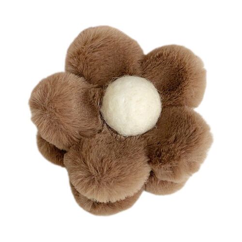 Internet celebrity flower plush grabber female  new back of the head hairpin high-end autumn and winter shark clip headwear