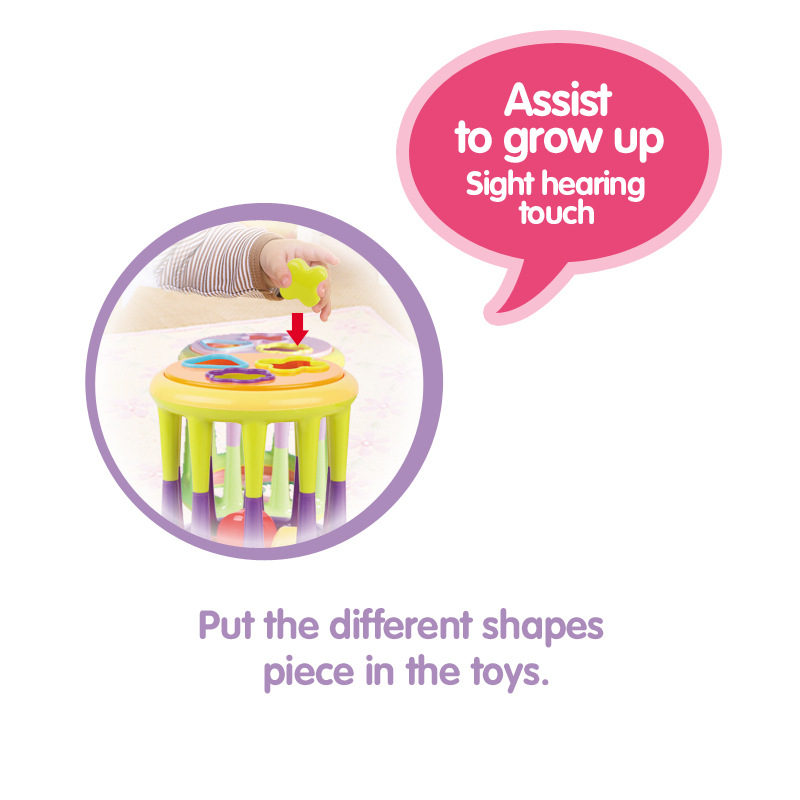 Amazon baby rattle graphic corresponding training building block game chair 0-1 years old 3-6 early education cognitive grasping toy