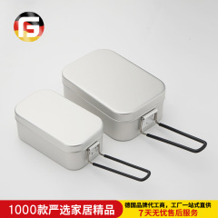 日本式アルミ製弁当箱屋外キャンプ携帯アルミ弁当箱超軽量両用日本式弁当箱キャンプピクチャーセット