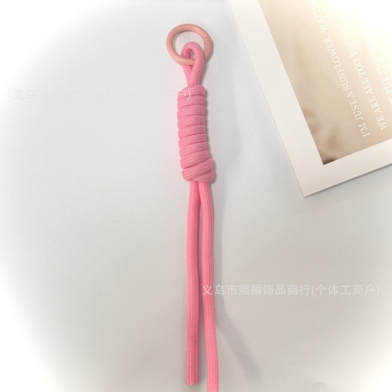 撞色网红同款miu系手机挂绳简约编织绕绳玩偶挂饰挂件彩色绳扣|undefined