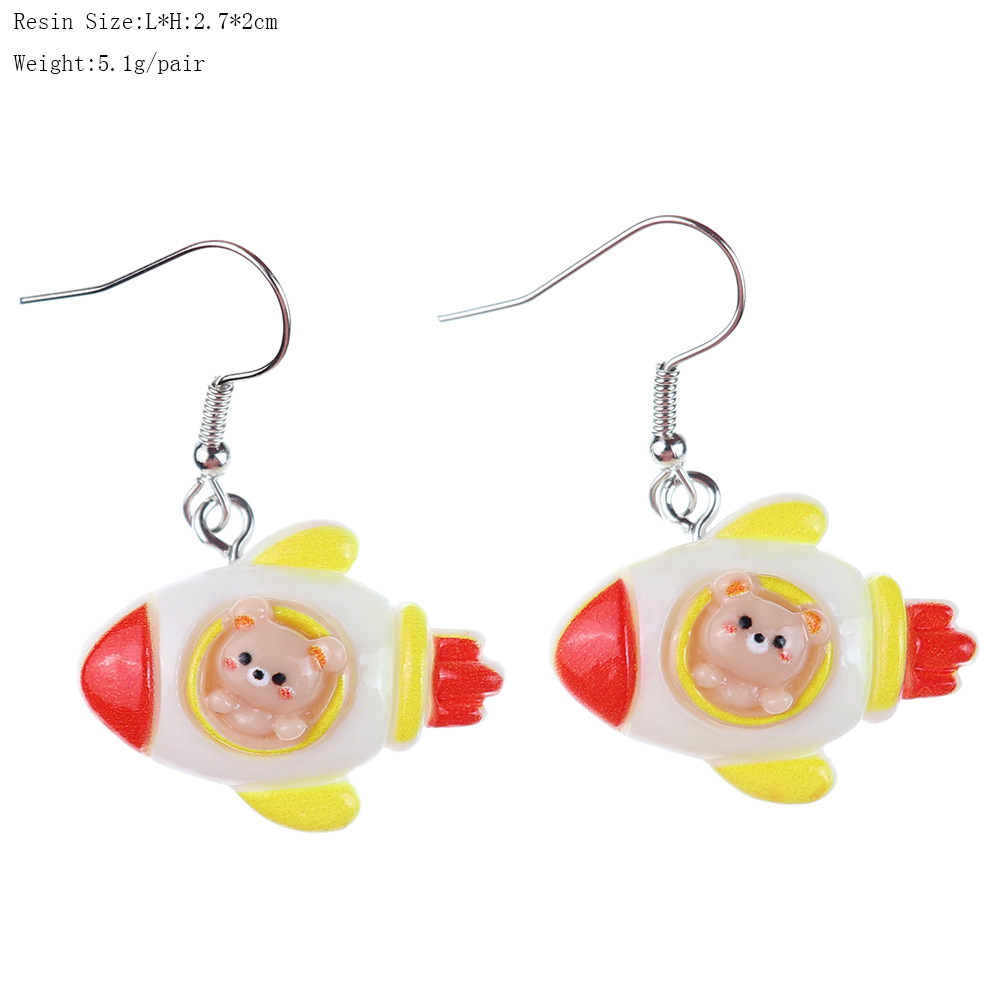 1 Paire Style De Bande Dessinée Mignon Star Lune Plastique Boucles D'oreilles display picture 6