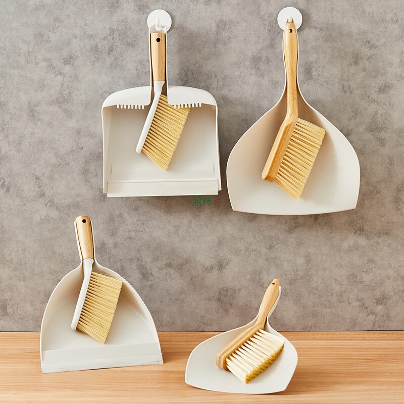 Bamboo Handle Mini Brush and Broom Set for Cleaning Gaps, Floors, Sofas, and Desktops