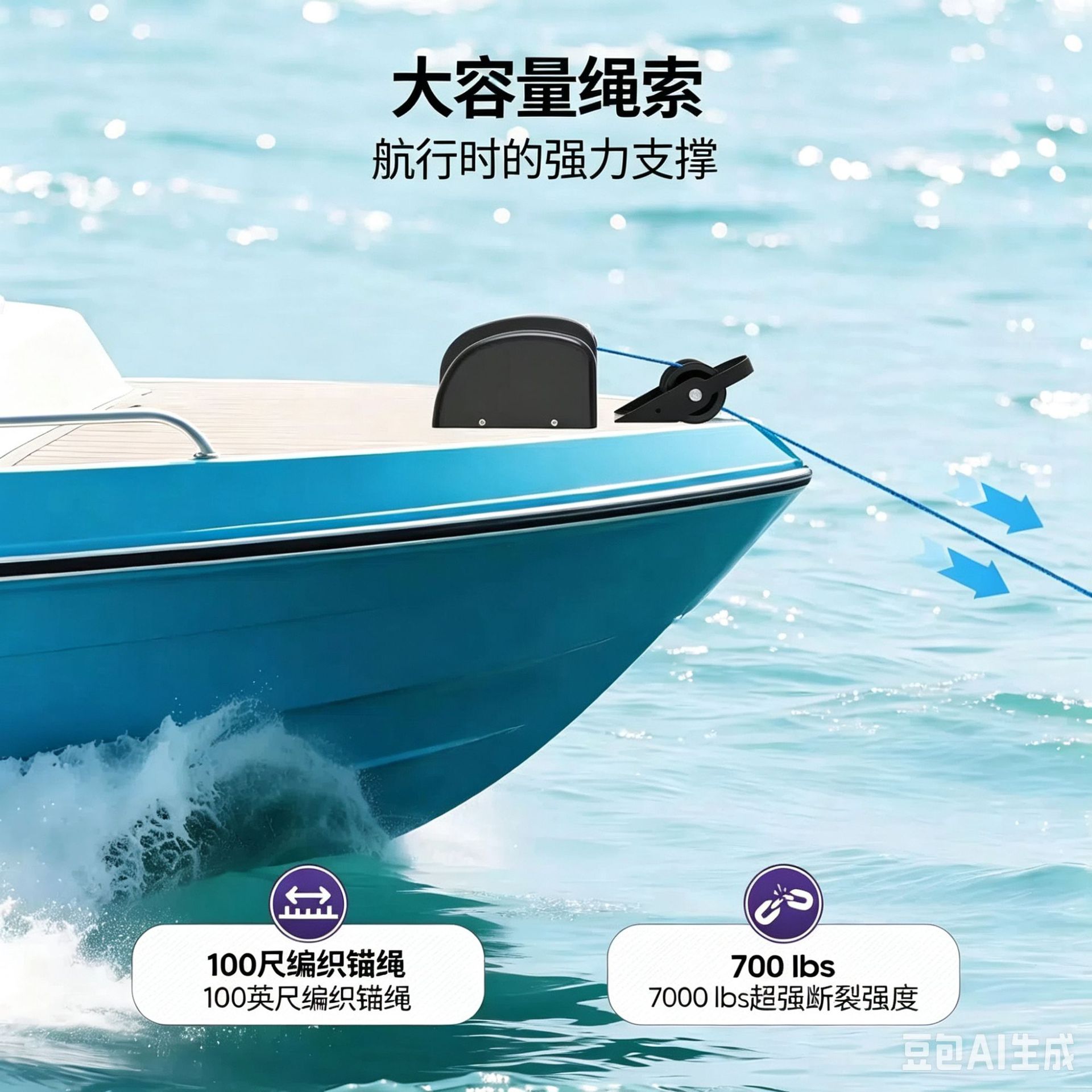 AC25 游艇船舶配件12V电动锚机绞盘适用淡水锚重 11千克遥控控制