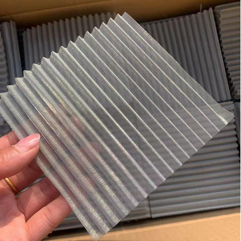 制冷压缩机过滤网 304不锈钢折叠过滤网 波浪形片平纹编织