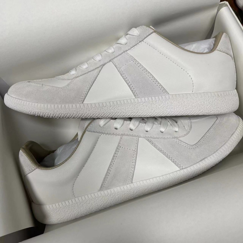 M Gila mm6 女性用道徳トレーニングシューズ 2025 新しい第一層牛革生ゴムアウトソール男性と女性のための快適なカジュアルスニーカー