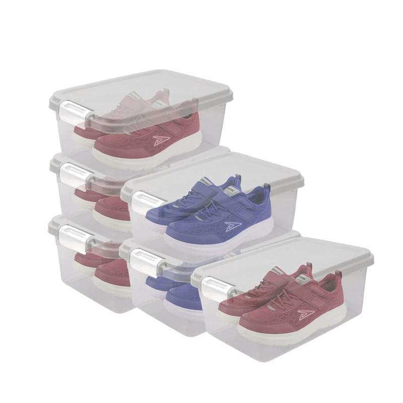Производитель утолщенных прозрачных баскетбольных кроссовок, высокая коробка для обуви из ПП пластика, пыленепроницаемая коробка для хранения мусора с крышкой, оптом