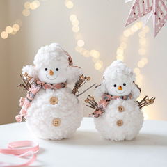 クロスボーダー新製品新しいピンクぬいぐるみニットクリスマス雪だるま人形人形装飾品クリスマスデスクトップ