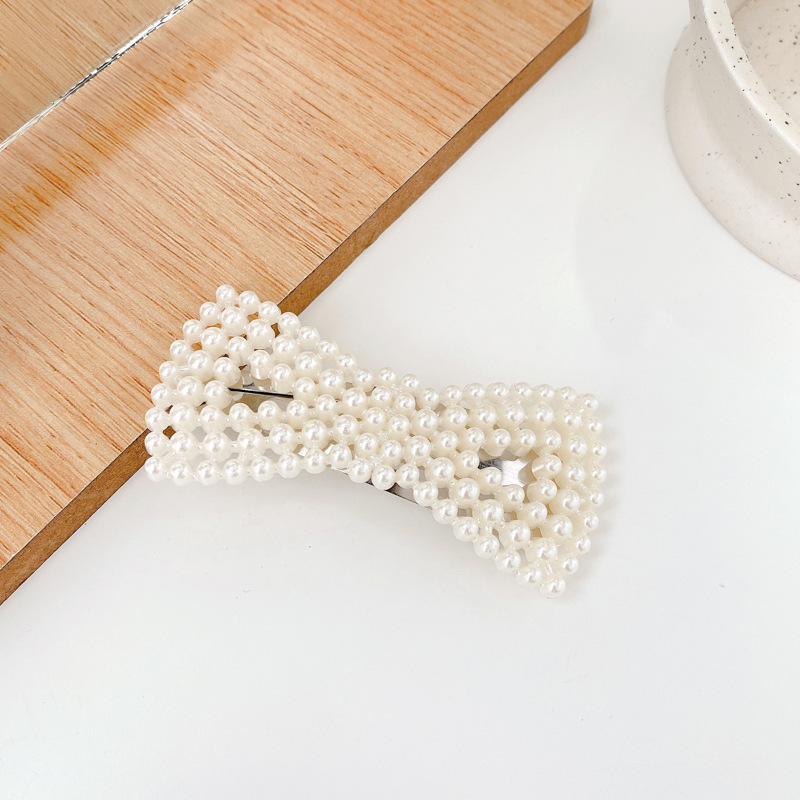 Perla imitación de cabello de perla frente de pelo de borde rotura clipbb clip red rojo tarjeta de cabello 2025 nuevo toque de clip