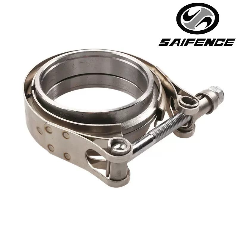 厂家直销跨境汽车改装不锈钢喉箍304法兰卡箍v型排气管卡箍可开票