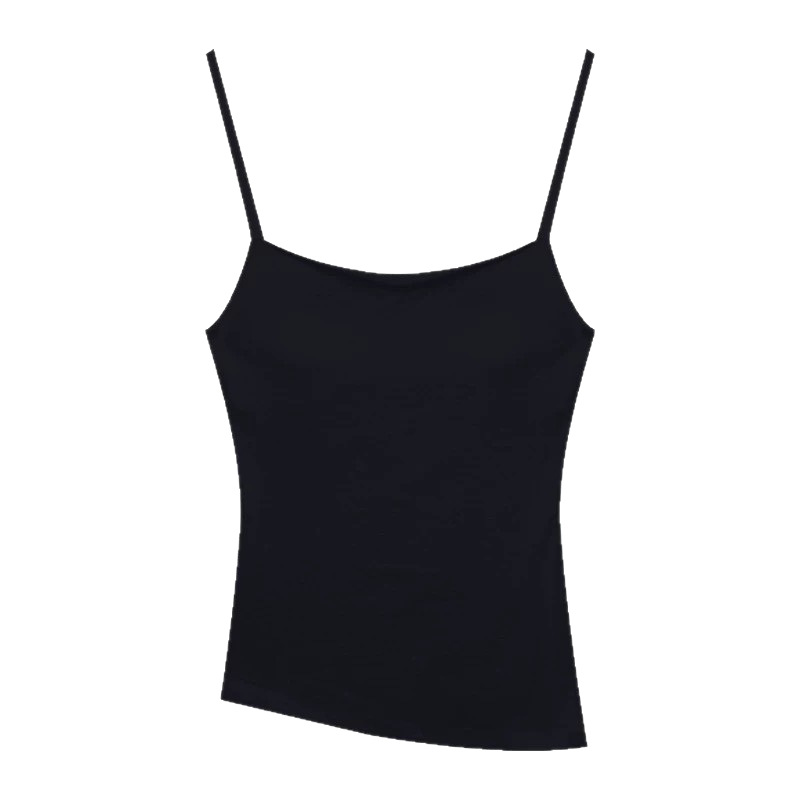 Japanese Style Retro Hong Kong Style Pure Cotton One-piece Irregular Swing Swing Camisole Comfortable Solid Color Inner Top for Women