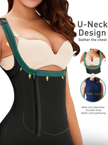 TOPMELON Plus Size Side Zipper Breasted One-piece Belly Controlling Butt Lifting Body Shaping Garment for Fat Women D022B