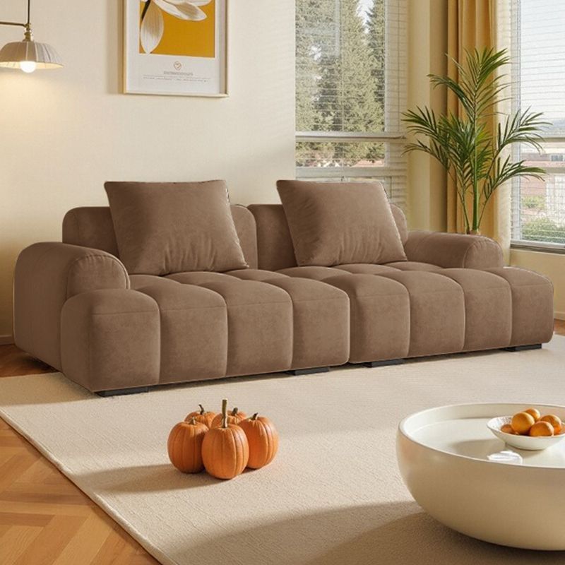 French-Style Country Sofa for Small Spaces, Cream Puff Sofa, Piano Key Lawrence Straight Lazy Sofa for Home Use