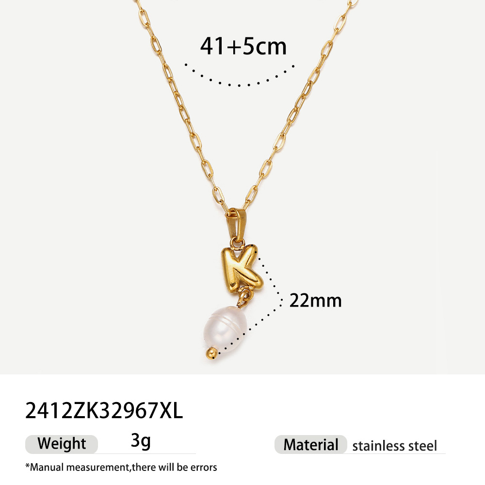 TENA collar de acero inoxidable de perlas verdaderas simplista de alto nivel nicho de diseño de acero de titanio collar de collar para mujeres image 43