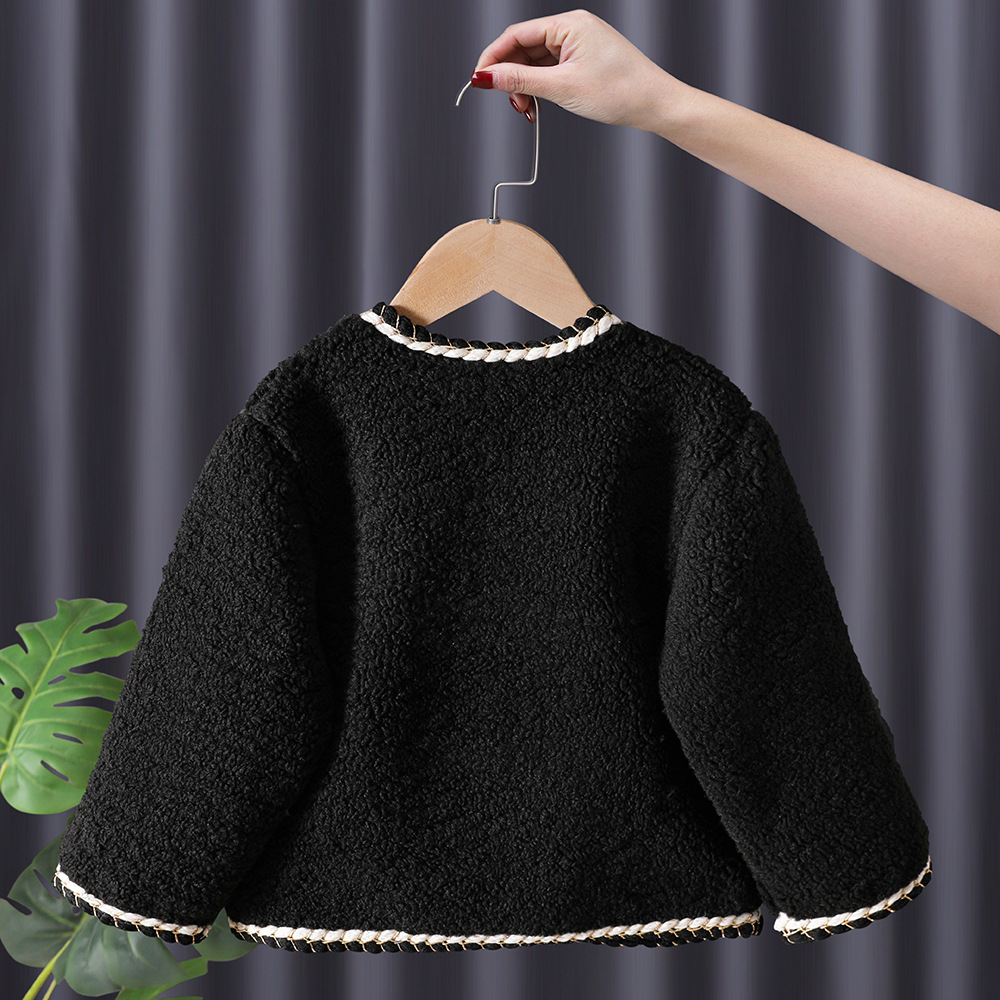 Niñas otoño abrigo occidental estilo otoño ropa para niños 2024 nuevos niños bebé Otoño e Invierno moda engrosada superior