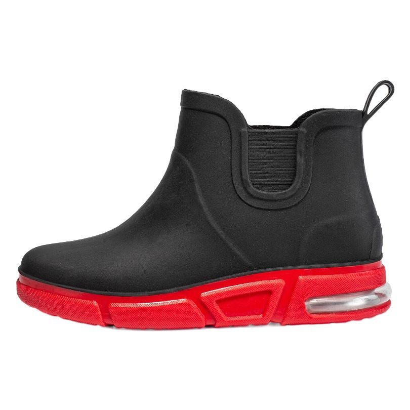 Botas de lluvia antideslizantes a juego de color de moda para hombres cortas resistentes al desgaste impermeables Botas de lluvia bajas cocina lavado de coches pesca trabajo cubierta de goma zapatos