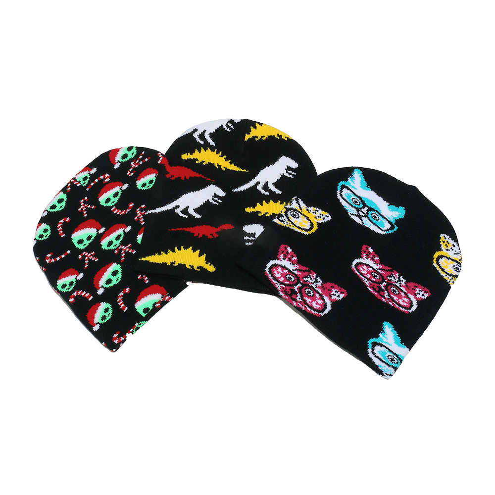 Wool Cap Hats Type Women's Retro Printing Animal Eaveless Wool Cap