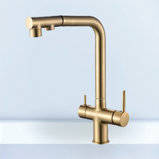 Cross-Border All-Copper Three-In-One Kitchen Water Purification Pull-Out Household Hot and Cold Filtered Pure Direct Drinking Three-Purpose Dish Basin Faucet