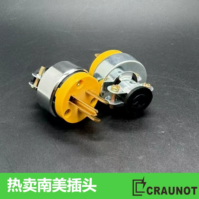 Южноамериканская промышленная переходная вилка и розетка, штекер и розетка из нержавеющей стали, хромированная вилка с двумя штекерами и тремя штекерами, удлинитель