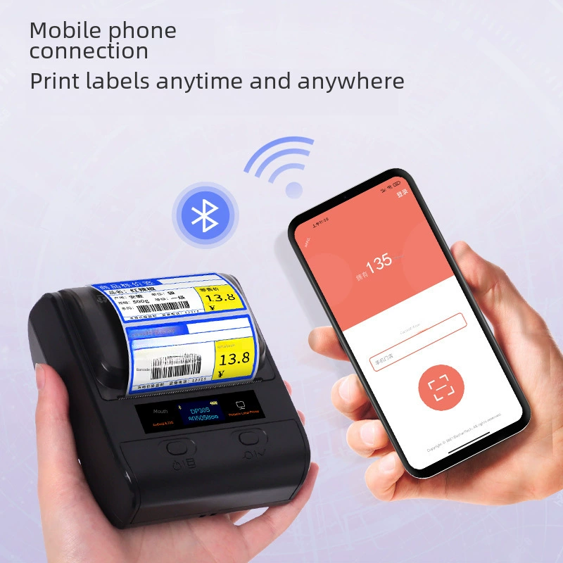 DP30S Bluetooth thermal label printer portable for supermarket barcode label hand-held labeler