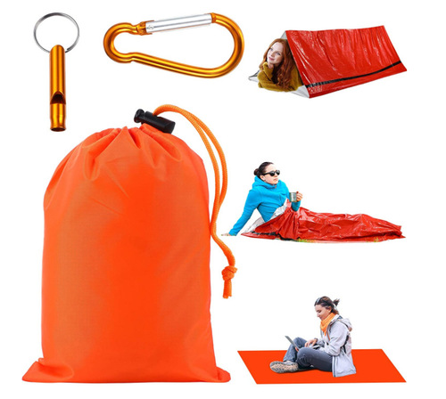 Emergency Sleeping Bag Insulation Blanket 26 Micron Orange PE Aluminum Coated Survival Camping Emergency Single Person Sleeping Bag Amazon
