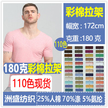 彩棉拉架汗布面料 幻彩人棉t恤面料TR人棉面料涤棉针织布双色汗布