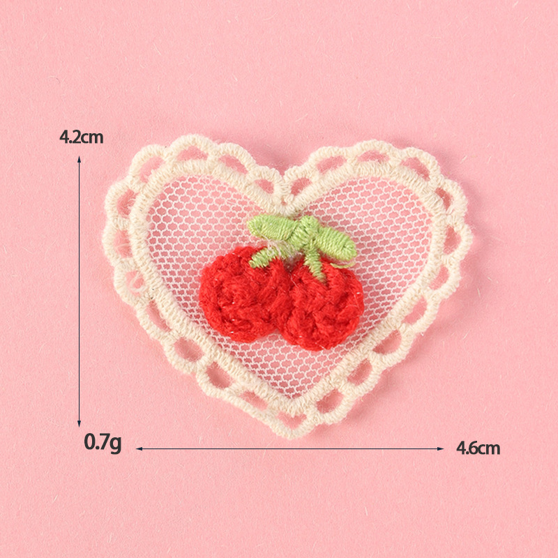 Organza de encaje ovalado pegatinas de tela de amor bordado fresco etiqueta de tela DIY accesorios de ropa para Niños Accesorios