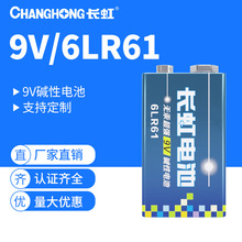 长虹9V碱性电池 烟雾报警器 仪器仪表万用表用6LR61干电池