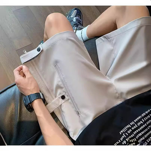 Selected Summer Trend Brand Waterproof Quick-Dry Work Short Pants Men Black American Casual Loose Five-Finger Pants