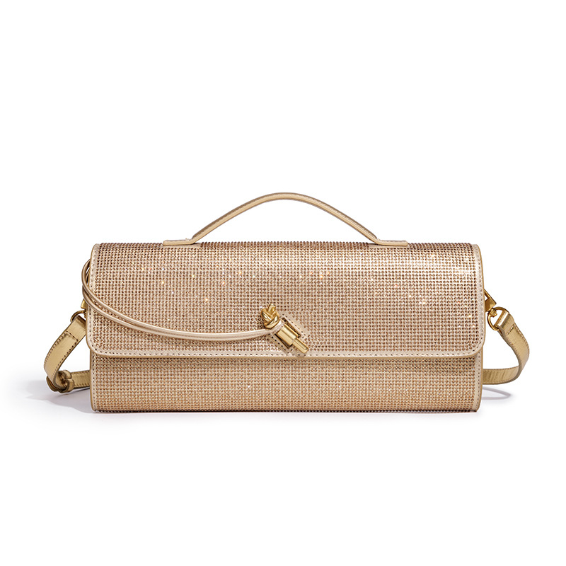 Trendige Diamant-Baguette-Abendtasche, Exquisite Horizontale Crossbody-Handtasche, Lange Geldbörse & Handytasche, Einschultrige Damenhandtasche – Detail 25