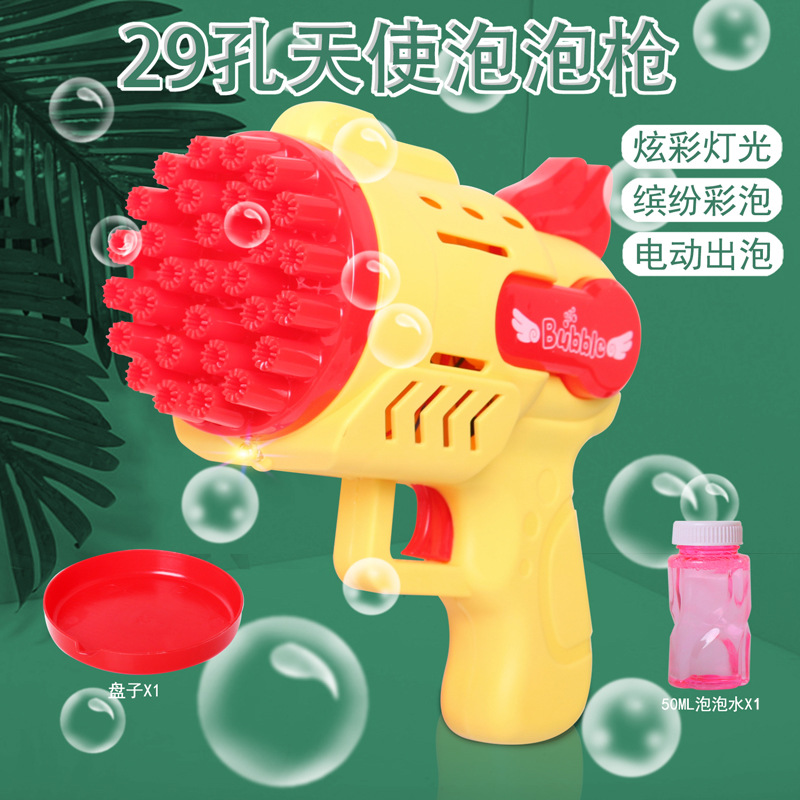 Automático Gatling espacio astronauta máquina de burbujas al aire libre de mano burbuja soplando pistola eléctrica juguetes para niños al por mayor