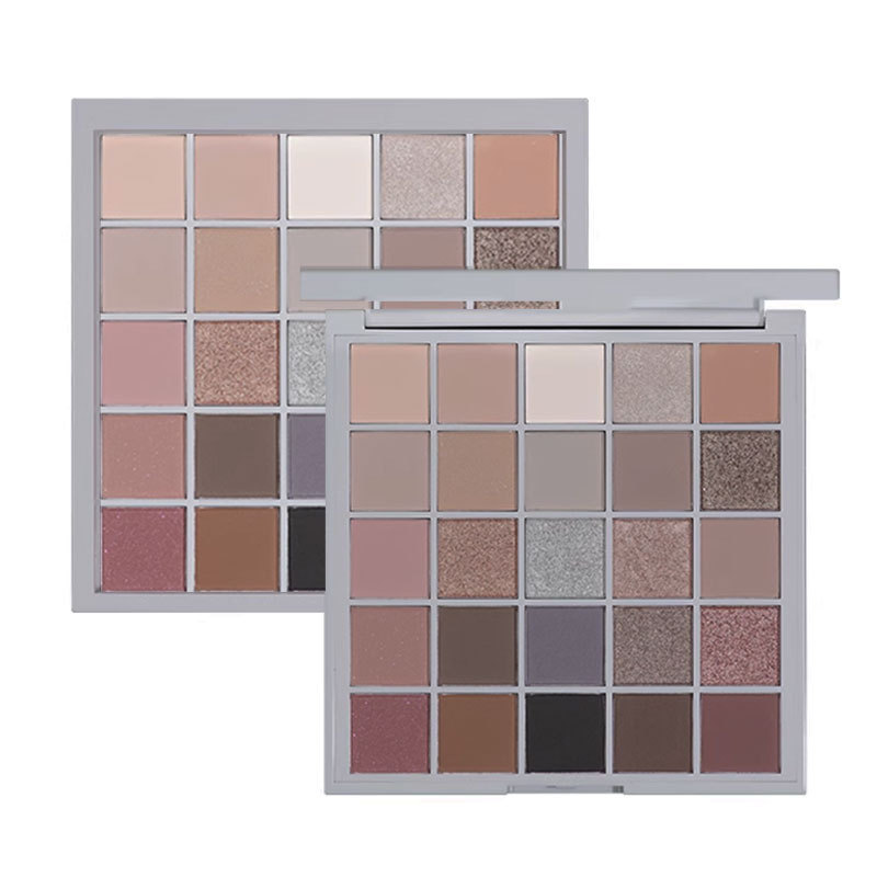 Paleta de Sombras de Ojos Capel Cement Gray, Maquillaje Ahumado Europeo y Americano, Paleta de 25 Colores No Abultada, Tonos Tierra Mate Perlados, Tendencia Nacional