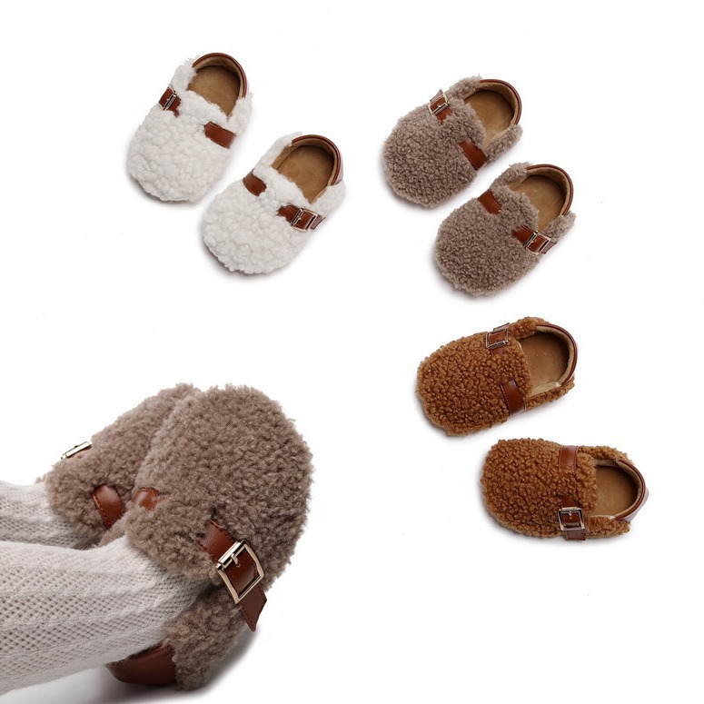 Spring, Autumn and Winter New Baby Toddler Shoes Plush Fashionable Baby Shoes 0-1-2 Years Old Children's Shoes