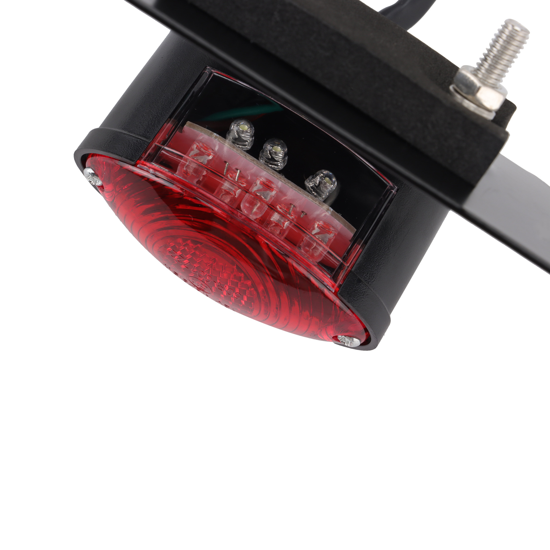 Chrome-plated motorcycle indicator brake rear taillight integrated steering signal reversing light red adapted scooter ATV