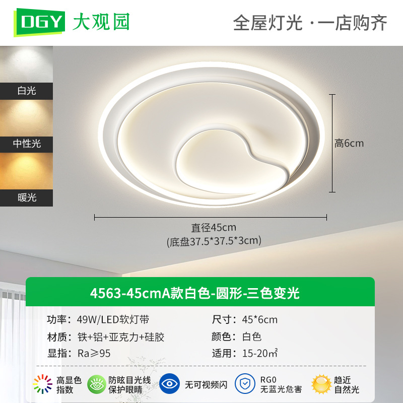 Gran vista jardín de protección de ojos de espectro completo lámpara de dormitorio simple lámpara de sala de estar moderna lámpara principal de vestíbulo 448L lámpara de casa completa