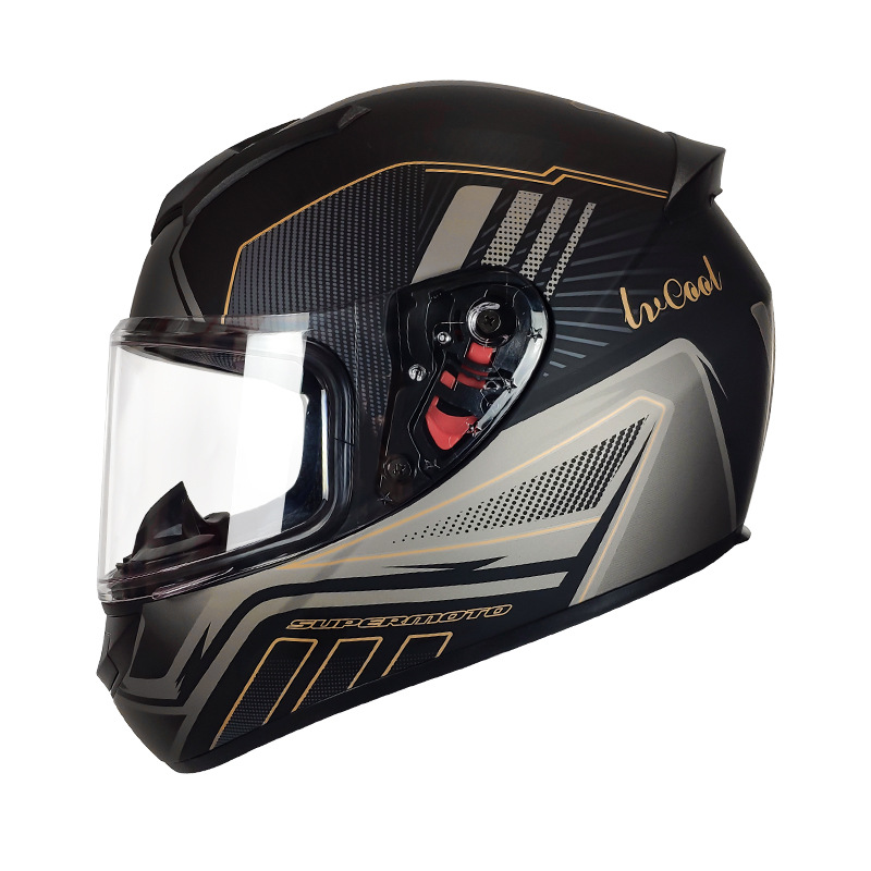 Casco de motocicleta Casco de motocicleta Casco completo para hombres y mujeres Four Seasons Fábrica general Comercio exterior Casco de seguridad DOT Estándar nacional Clase A Certificación 3C