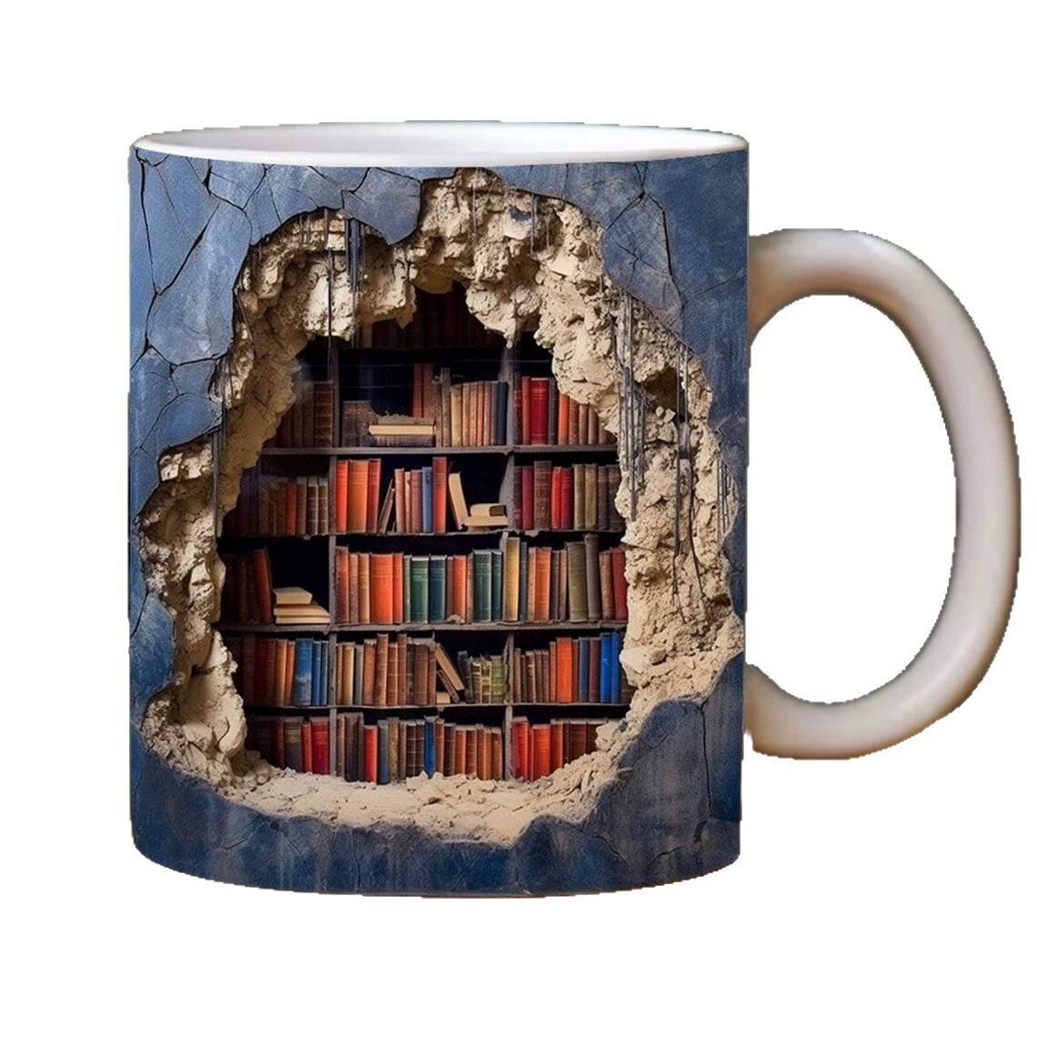 Ceramic Mug Home Creative Library Coffee Cup Cross-Border 3D Bookshelf Mug Ceramic Water Cup