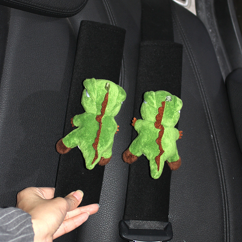 Cartoon Car Seat Belt Shoulder Protector, High-End, Cute, Plush, Anti-Strangle, Soft Car Decorative Shoulder Protector