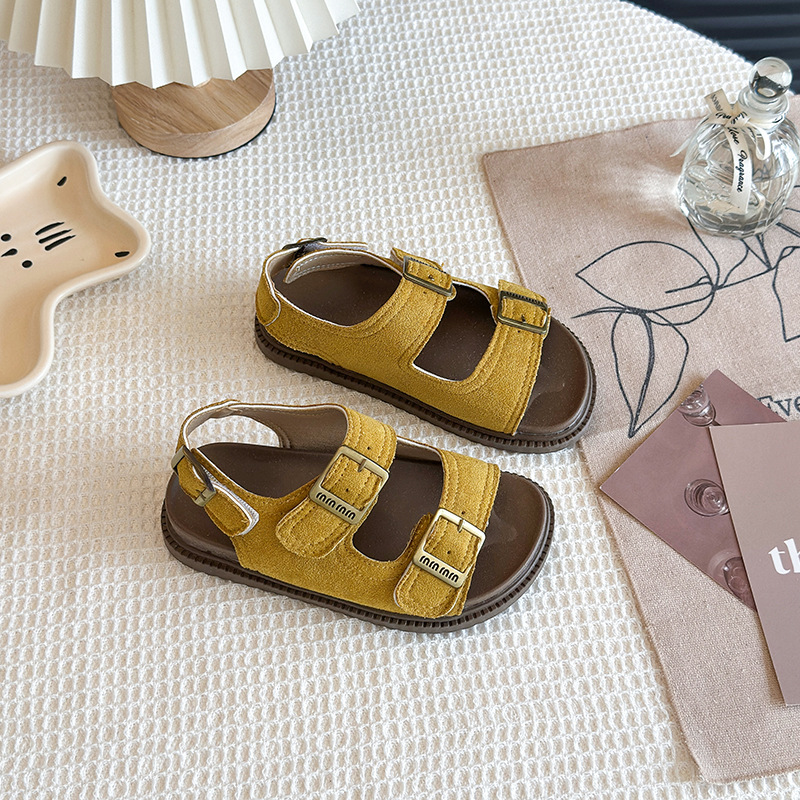 Zapatos romanos para niñas primavera y otoño 2026 nuevas sandalias de velcro de botellas de bot