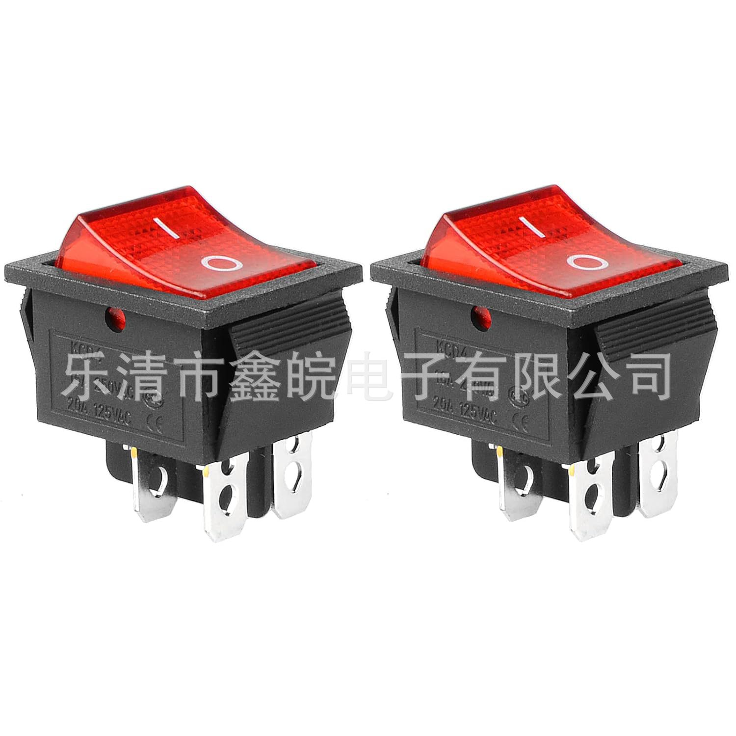 供应KCD4两档带灯船型四脚开关家电LED红绿灯防水翘板按键开关