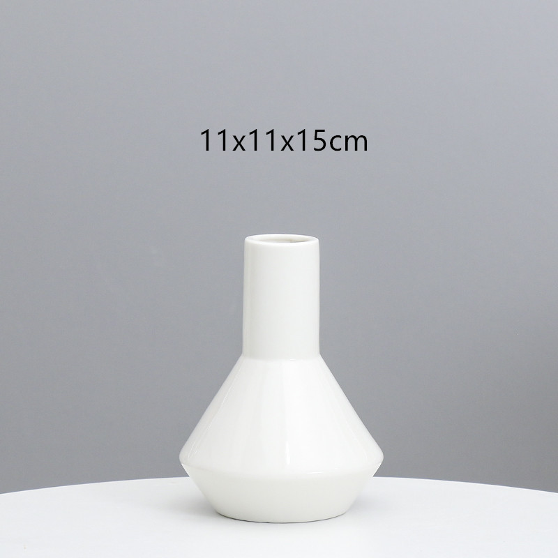 Moderno simple rojo cerámica pequeño florero decoración flor seca arreglo salón TV gabinete decoración del hogar flor Ware al por mayor