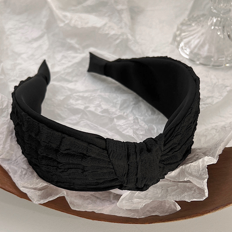 Schwarzer Schwamm weibliches Stirnband mit breiter Krempe Retroeinfacher Kopfschmuckpicture3