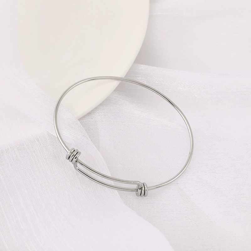 Adjustable Stainless Steel Bracelet, 304 Stainless, Elastic Wire, 65 mm