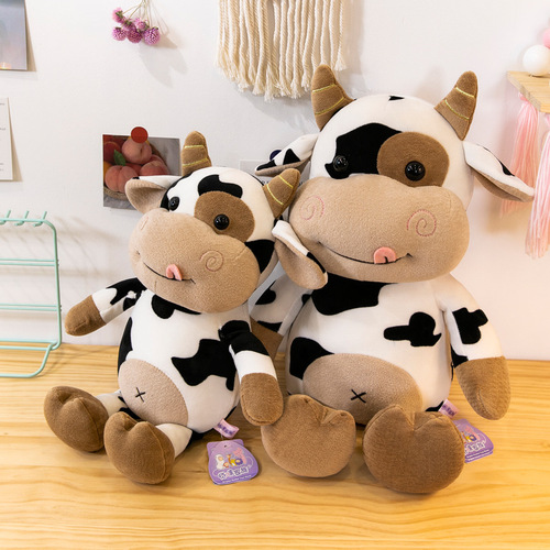 Cute Cow Pillow Plush Toy Sleeping Calf Doll Cross-border Doll Rag Doll Birthday Gift for Women Wholesale