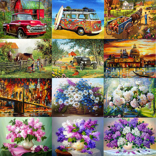 5d Diamond painting sports car landscape diy full diamond handmade diamond stickers free stickers living room bedroom decorative painting