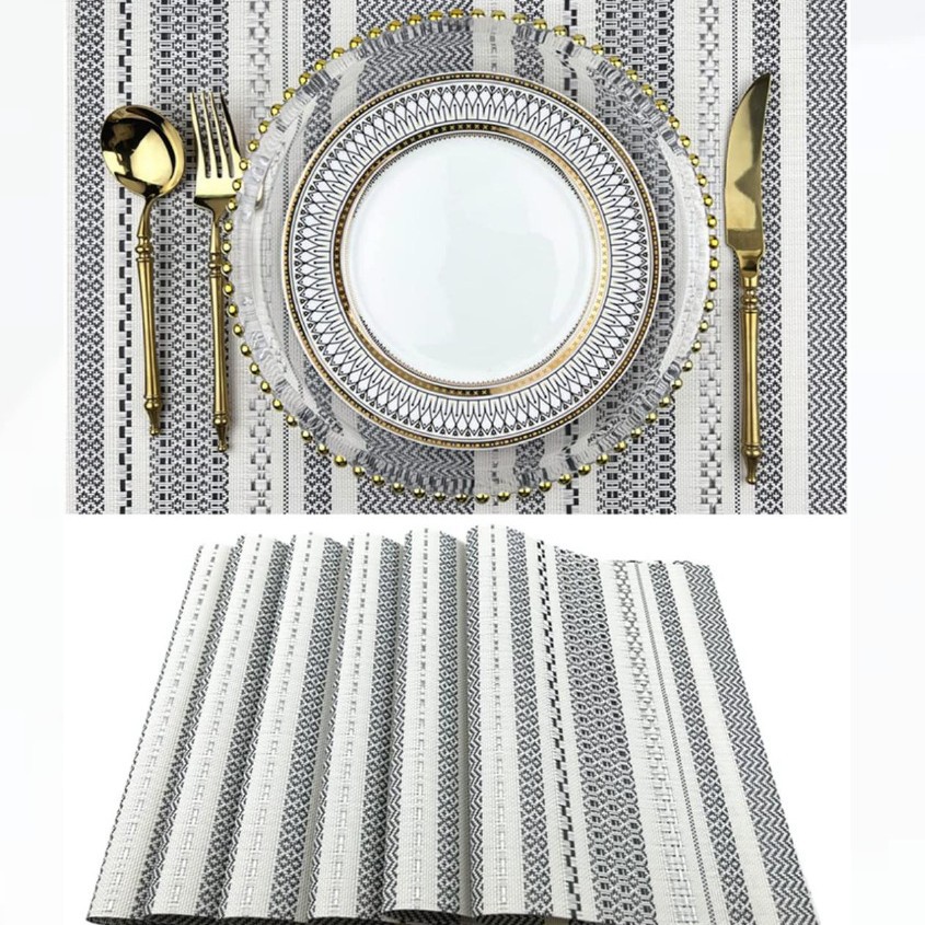 Mantel Clásico de PVC Teslin, Superventas Transfronterizo, para Mesa de Comedor, Estilo Moderno, Aislante del Calor, para Comida Occidental