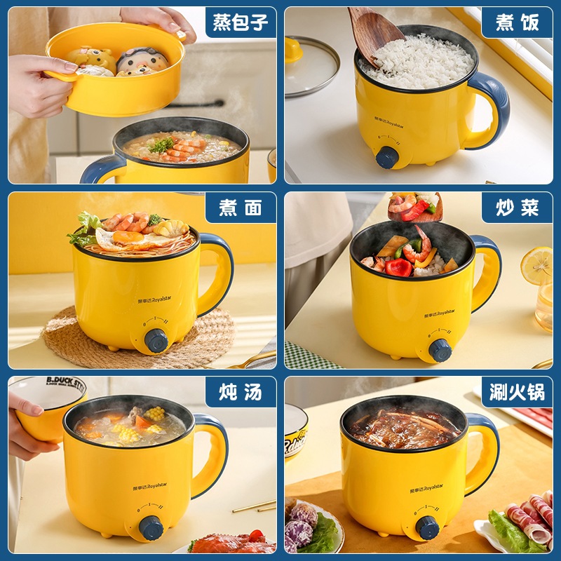 Rongshida Multifunctional Mini Electric Hot Pot with Multi-layer Integrated Steam Pot for Student Dormitory, Noodle Cooking Gift Electric Hot Pot