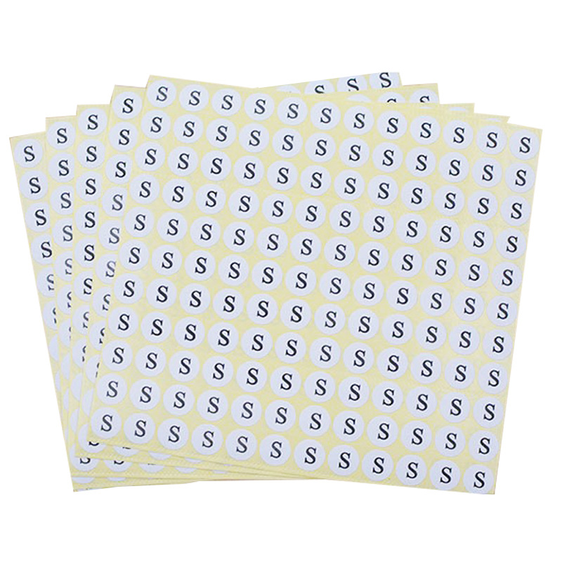 Digital sticker clothes shoes size letter dot label round live sticker spot